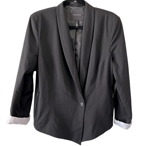 Robert Rodriguez Single Button Blazer with Front Zipper Pockets Size 12 - Picture 1 of 5